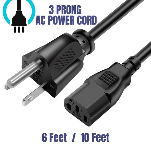 Prong power cord cable - ac,